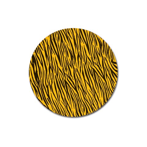 Yellow Zebra Stripes Magnet 3  (Round) from ArtsNow.com Front