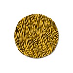 Yellow Zebra Stripes Magnet 3  (Round)