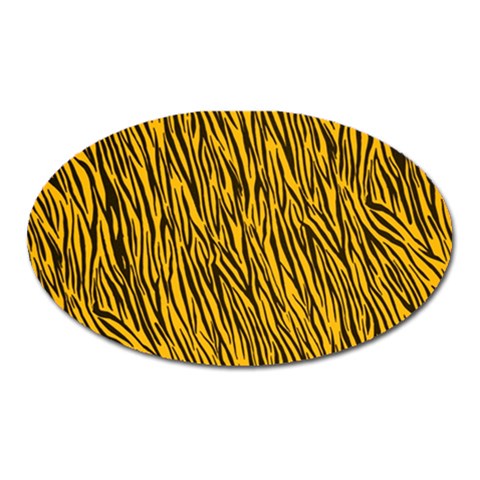 Yellow Zebra Stripes Magnet (Oval) from ArtsNow.com Front