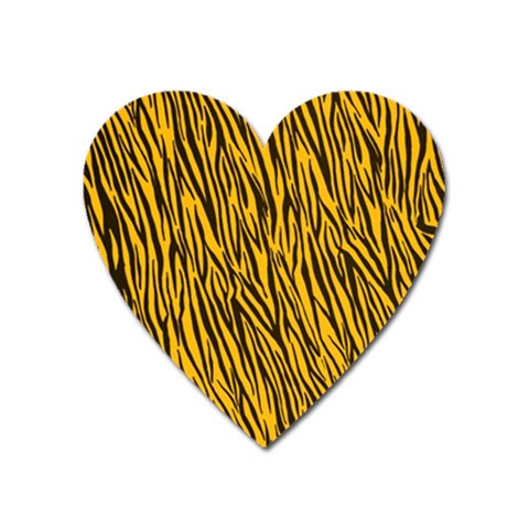 Yellow Zebra Stripes Magnet (Heart) from ArtsNow.com Front