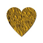 Yellow Zebra Stripes Magnet (Heart)