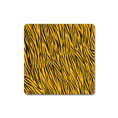 Yellow Zebra Stripes Magnet (Square) from ArtsNow.com Front