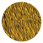 Yellow Zebra Stripes Magnet 5  (Round)