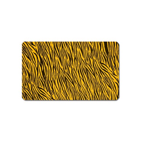 Yellow Zebra Stripes Magnet (Name Card) from ArtsNow.com Front