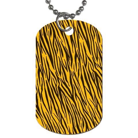 Yellow Zebra Stripes Dog Tag (One Side) from ArtsNow.com Front