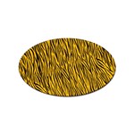 Yellow Zebra Stripes Sticker Oval (10 pack)