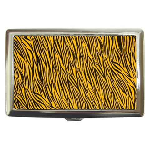 Yellow Zebra Stripes Cigarette Money Case from ArtsNow.com Front