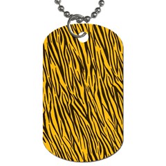 Yellow Zebra Stripes Dog Tag (Two Sides) from ArtsNow.com Front