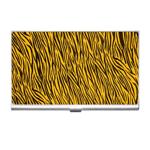 Yellow Zebra Stripes Business Card Holder from ArtsNow.com Front