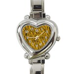 Yellow Zebra Stripes Heart Italian Charm Watch