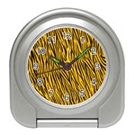 Yellow Zebra Stripes Travel Alarm Clock