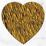 Yellow Zebra Stripes Jigsaw Puzzle (Heart)