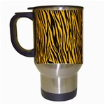 Yellow Zebra Stripes Travel Mug (White)