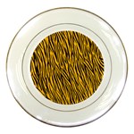 Yellow Zebra Stripes Porcelain Plate