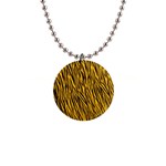 Yellow Zebra Stripes 1  Button Necklace