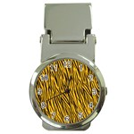 Yellow Zebra Stripes Money Clip Watch