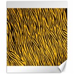 Yellow Zebra Stripes Canvas 8  x 10 