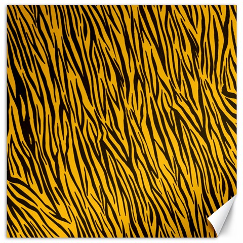 Yellow Zebra Stripes Canvas 12  x 12  from ArtsNow.com 11.4 x11.56  Canvas - 1