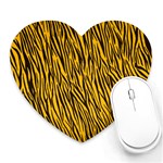 Yellow Zebra Stripes Heart Mousepad