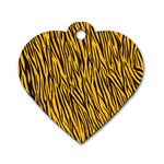 Yellow Zebra Stripes Dog Tag Heart (One Side)