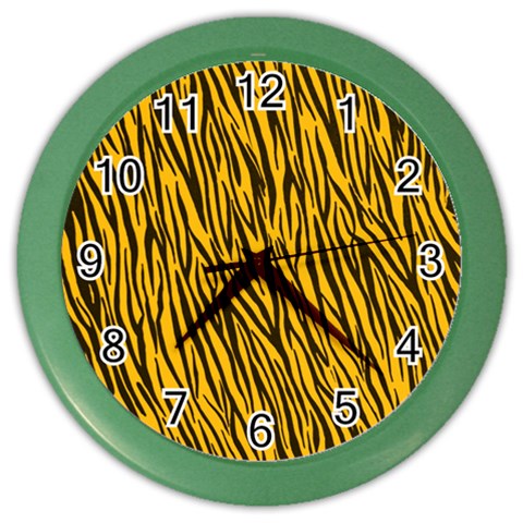 Yellow Zebra Stripes Color Wall Clock from ArtsNow.com Front