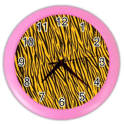 Yellow Zebra Stripes Color Wall Clock from ArtsNow.com Front