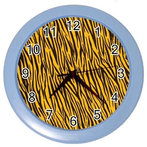 Yellow Zebra Stripes Color Wall Clock from ArtsNow.com Front