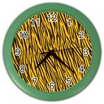 Yellow Zebra Stripes Color Wall Clock