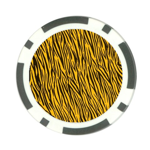 Yellow Zebra Stripes Poker Chip Card Guard from ArtsNow.com Front