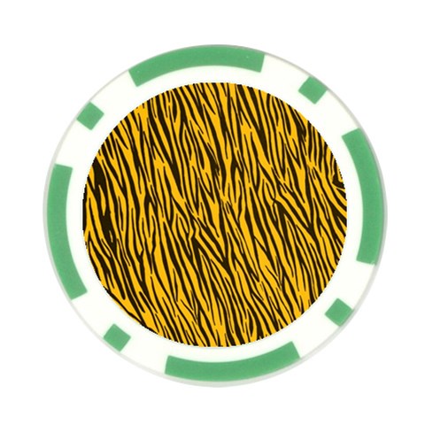 Yellow Zebra Stripes Poker Chip Card Guard from ArtsNow.com Front