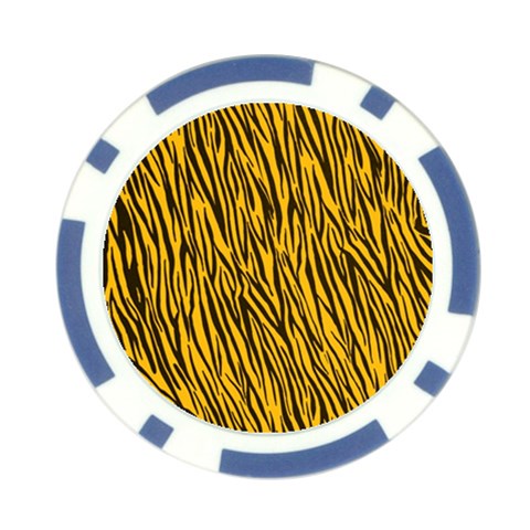 Yellow Zebra Stripes Poker Chip Card Guard from ArtsNow.com Front