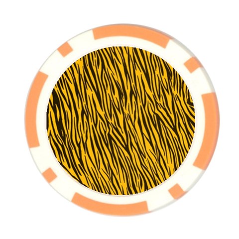 Yellow Zebra Stripes Poker Chip Card Guard from ArtsNow.com Front