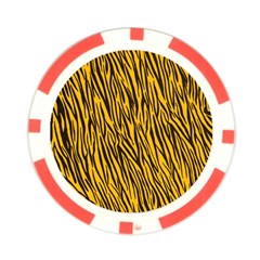 Yellow Zebra Stripes Poker Chip Card Guard from ArtsNow.com Front