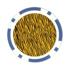 Yellow Zebra Stripes Poker Chip Card Guard from ArtsNow.com Front