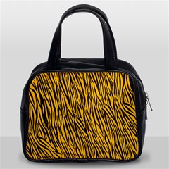 Yellow Zebra Stripes Classic Handbag (Two Sides) from ArtsNow.com Front