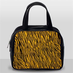 Yellow Zebra Stripes Classic Handbag (Two Sides) from ArtsNow.com Back