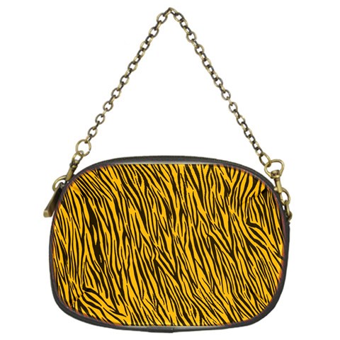 Yellow Zebra Stripes Chain Purse (One Side) from ArtsNow.com Front