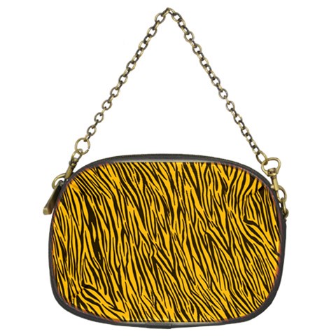 Yellow Zebra Stripes Chain Purse (Two Sides) from ArtsNow.com Front