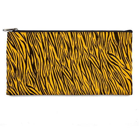 Yellow Zebra Stripes Pencil Case from ArtsNow.com Front