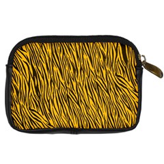 Yellow Zebra Stripes Digital Camera Leather Case from ArtsNow.com Back