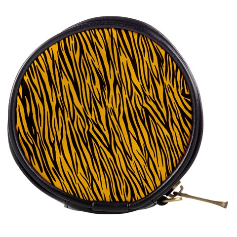 Yellow Zebra Stripes Mini Makeup Bag from ArtsNow.com Front