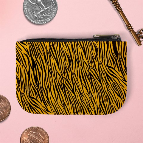 Yellow Zebra Stripes Mini Coin Purse from ArtsNow.com Back