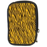 Yellow Zebra Stripes Compact Camera Leather Case