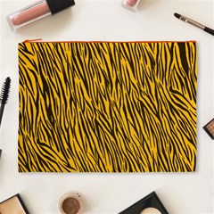 Yellow Zebra Stripes Cosmetic Bag (XL) from ArtsNow.com Front