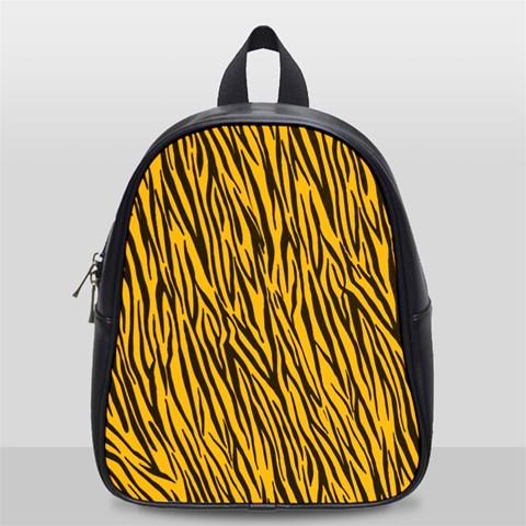 Yellow Zebra Stripes School Bag (Small) from ArtsNow.com Front