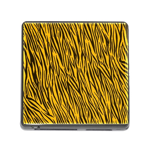 Yellow Zebra Stripes Memory Card Reader (Square) from ArtsNow.com Front