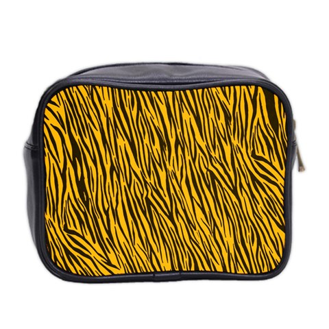 Yellow Zebra Stripes Mini Toiletries Bag (Two Sides) from ArtsNow.com Back