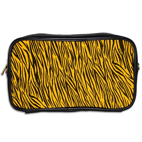 Yellow Zebra Stripes Toiletries Bag (Two Sides) from ArtsNow.com Back