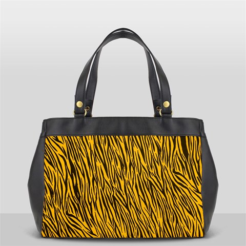 Yellow Zebra Stripes Oversize Office Handbag from ArtsNow.com Front