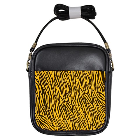 Yellow Zebra Stripes Girls Sling Bag from ArtsNow.com Front